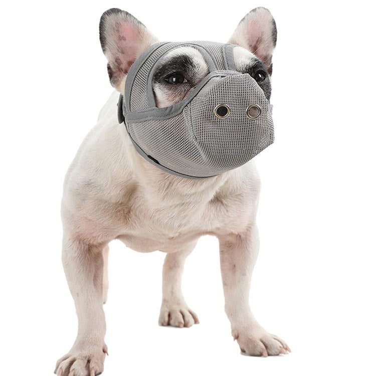 Bulldog Mouth Cover Flat Face Dog Anti-Eat Anti-Bite Drinkable Water Mouth Cover, S, M, L