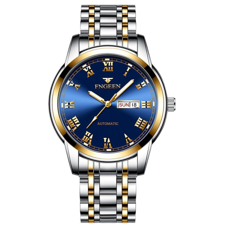 FNGEEN 4002 Men Roman Numeral Dial Sports Watch Student Luminous Quartz Watch, Between Gold Blue Surface, Between Gold Black Surface, Between Gold White Surface, White Steel Blue Surface, White Steel Black Surface, Brown Leather And Gold Blue Surface