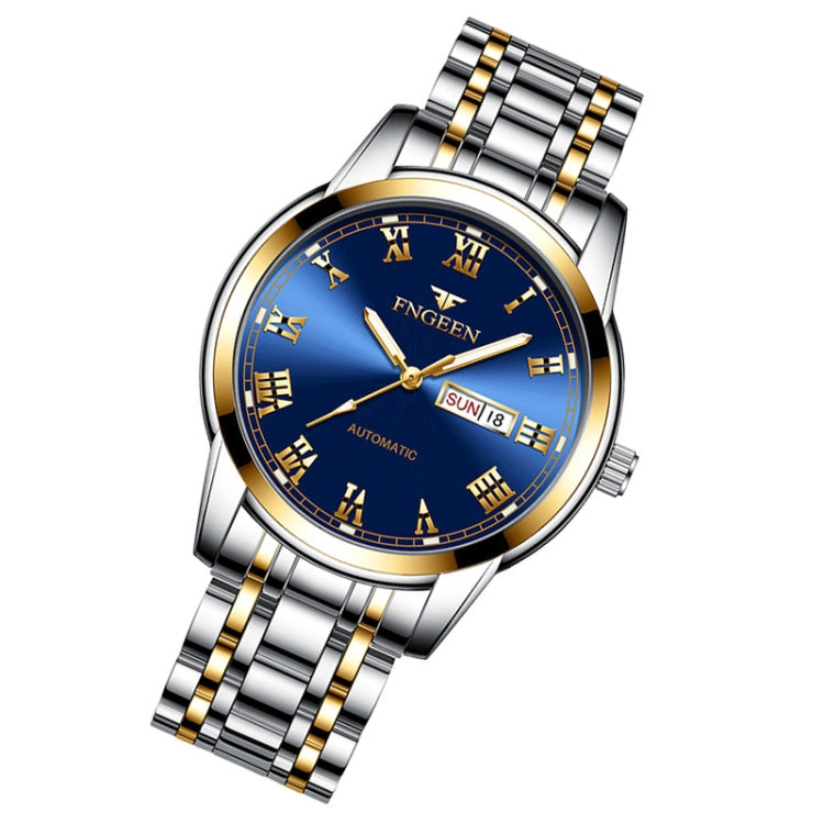 FNGEEN 4002 Men Roman Numeral Dial Sports Watch Student Luminous Quartz Watch, Between Gold Blue Surface, Between Gold Black Surface, Between Gold White Surface, White Steel Blue Surface, White Steel Black Surface, Brown Leather And Gold Blue Surface
