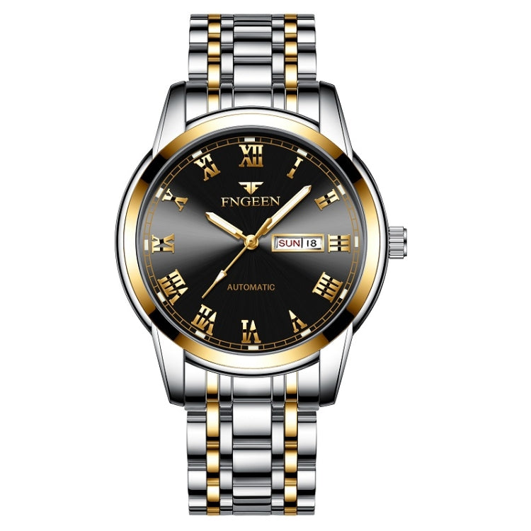 FNGEEN 4002 Men Roman Numeral Dial Sports Watch Student Luminous Quartz Watch, Between Gold Blue Surface, Between Gold Black Surface, Between Gold White Surface, White Steel Blue Surface, White Steel Black Surface, Brown Leather And Gold Blue Surface