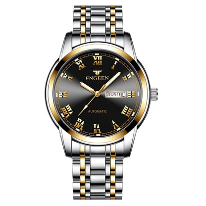FNGEEN 4002 Men Roman Numeral Dial Sports Watch Student Luminous Quartz Watch, Between Gold Blue Surface, Between Gold Black Surface, Between Gold White Surface, White Steel Blue Surface, White Steel Black Surface, Brown Leather And Gold Blue Surface
