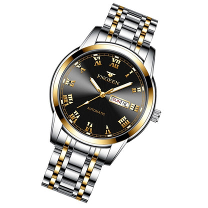 FNGEEN 4002 Men Roman Numeral Dial Sports Watch Student Luminous Quartz Watch, Between Gold Blue Surface, Between Gold Black Surface, Between Gold White Surface, White Steel Blue Surface, White Steel Black Surface, Brown Leather And Gold Blue Surface  ...