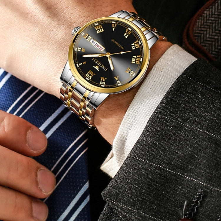 FNGEEN 4002 Men Roman Numeral Dial Sports Watch Student Luminous Quartz Watch, Between Gold Blue Surface, Between Gold Black Surface, Between Gold White Surface, White Steel Blue Surface, White Steel Black Surface, Brown Leather And Gold Blue Surface
