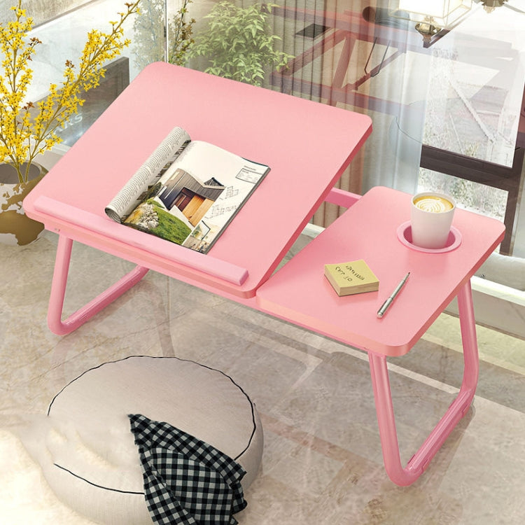 Bed Four-Speed Lifting Table Folding Laptop Desk  Adjustable Dormitory Lazy Table with Cup Holder, 55x32x25cm