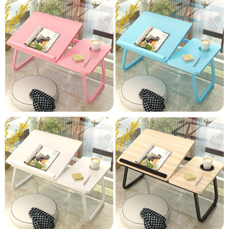 Bed Four-Speed Lifting Table Folding Laptop Desk  Adjustable Dormitory Lazy Table with Cup Holder, 55x32x25cm