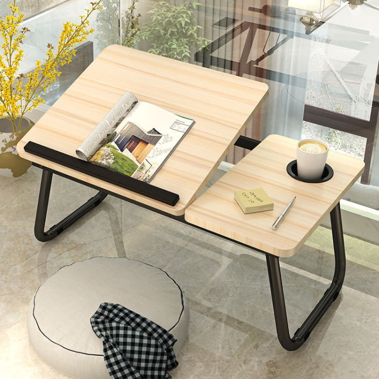 Bed Four-Speed Lifting Table Folding Laptop Desk  Adjustable Dormitory Lazy Table with Cup Holder, 55x32x25cm