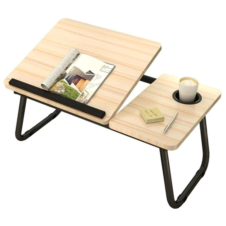 Bed Four-Speed Lifting Table Folding Laptop Desk  Adjustable Dormitory Lazy Table with Cup Holder, 55x32x25cm