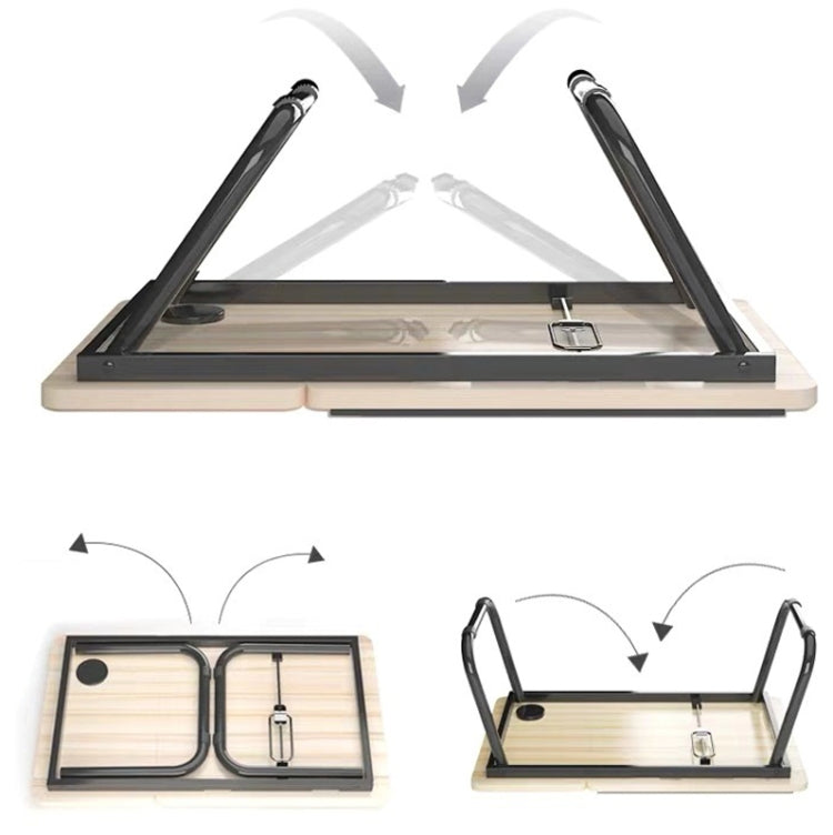 Bed Four-Speed Lifting Table Folding Laptop Desk  Adjustable Dormitory Lazy Table with Cup Holder, 55x32x25cm
