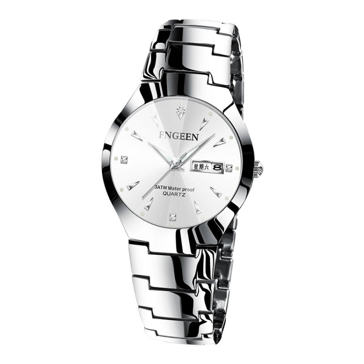FNGEEN 5808 Men Fashion Steel Strap Quartz Watch Couple Watch, Brown Steel Coffee Surface, Black Steel Black Surface, Stainless Stee White Surface, White Steel Black Surface, Stainless Steel Blue Surface