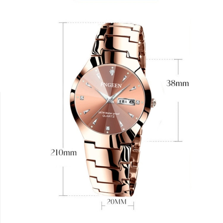 FNGEEN 5808 Men Fashion Steel Strap Quartz Watch Couple Watch, Brown Steel Coffee Surface, Black Steel Black Surface, Stainless Stee White Surface, White Steel Black Surface, Stainless Steel Blue Surface