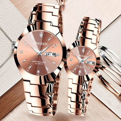 FNGEEN 5808 Men Fashion Steel Strap Quartz Watch Couple Watch, Brown Steel Coffee Surface, Black Steel Black Surface, Stainless Stee White Surface, White Steel Black Surface, Stainless Steel Blue Surface