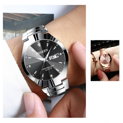 FNGEEN 5808 Men Fashion Steel Strap Quartz Watch Couple Watch, Brown Steel Coffee Surface, Black Steel Black Surface, Stainless Stee White Surface, White Steel Black Surface, Stainless Steel Blue Surface