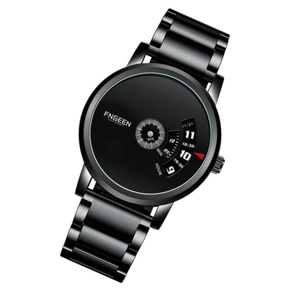 FNGEEN S230 Men Non-Pointer Quartz Watch, Black Steel Black Surface, White Steel Black Surface, White Steel White Surface, Black Mash Black Steel Black, White Mash White Steel White Surface, White Mash White Steel Black Surface