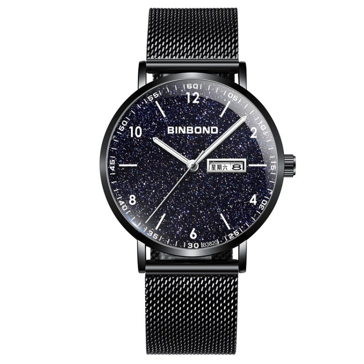 BINBONG B3820 Men Simple Luminous Quartz Watch Student Trendstarry Starry Sky Pattern Watch