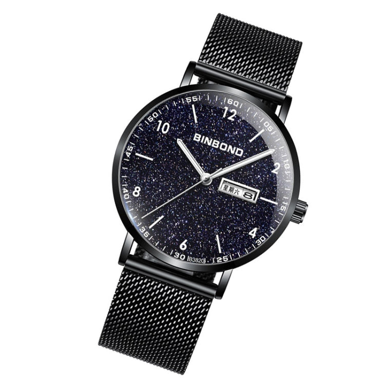 BINBONG B3820 Men Simple Luminous Quartz Watch Student Trendstarry Starry Sky Pattern Watch