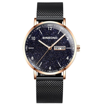 BINBONG B3820 Men Simple Luminous Quartz Watch Student Trendstarry Starry Sky Pattern Watch