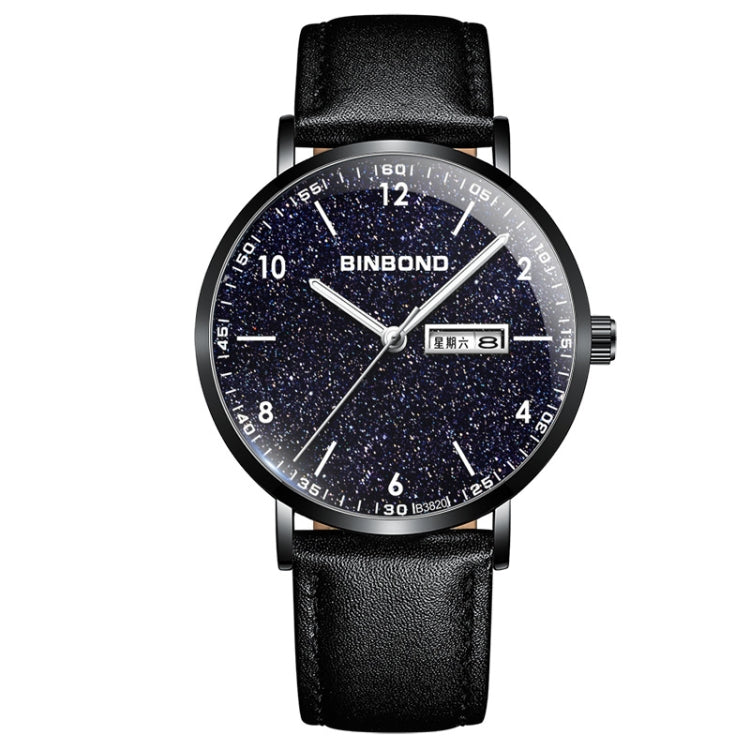 BINBONG B3820 Men Simple Luminous Quartz Watch Student Trendstarry Starry Sky Pattern Watch
