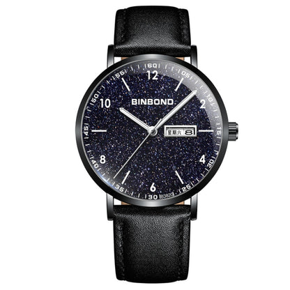 BINBONG B3820 Men Simple Luminous Quartz Watch Student Trendstarry Starry Sky Pattern Watch