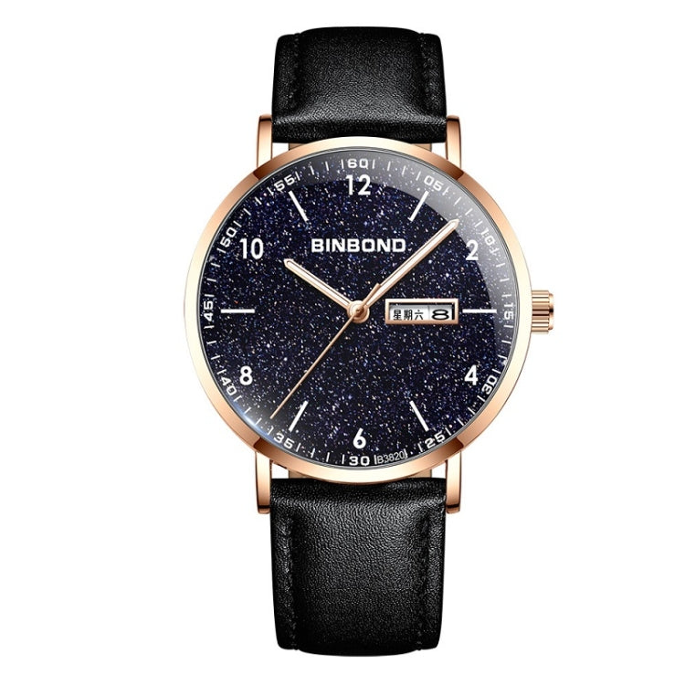 BINBONG B3820 Men Simple Luminous Quartz Watch Student Trendstarry Starry Sky Pattern Watch