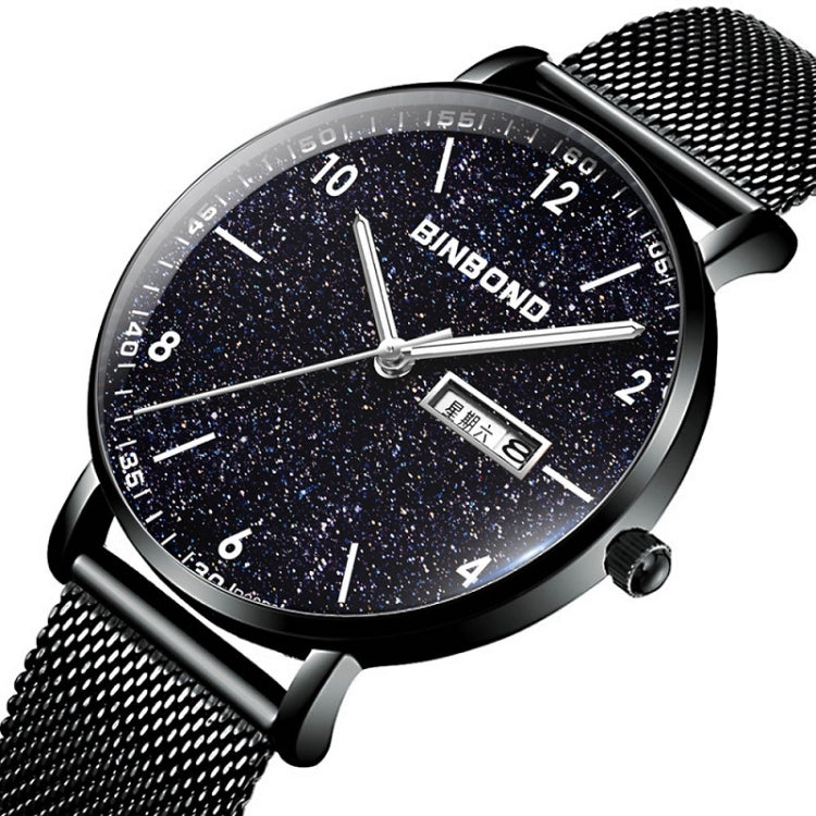 BINBONG B3820 Men Simple Luminous Quartz Watch Student Trendstarry Starry Sky Pattern Watch