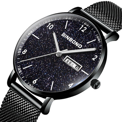 BINBONG B3820 Men Simple Luminous Quartz Watch Student Trendstarry Starry Sky Pattern Watch
