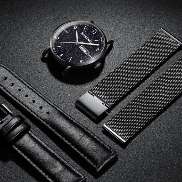 BINBONG B3820 Men Simple Luminous Quartz Watch Student Trendstarry Starry Sky Pattern Watch