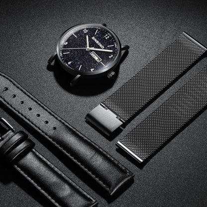 BINBONG B3820 Men Simple Luminous Quartz Watch Student Trendstarry Starry Sky Pattern Watch