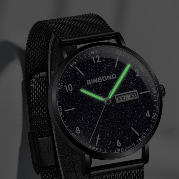 BINBONG B3820 Men Simple Luminous Quartz Watch Student Trendstarry Starry Sky Pattern Watch
