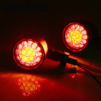 1pair Motorcycle Universal Retro LED Turn Signal Light, Universal Black Shell, Universal Electroplating Shell