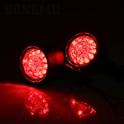 1pair Motorcycle Universal Retro LED Turn Signal Light, Universal Black Shell, Universal Electroplating Shell