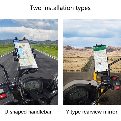 Motorcycle Multi-Function Mobile Phone Holder Adjustable Universal Locomotive Riding Anti-Shake Fixed Equipment, Elf Deer U Type, All-rounder U-shape, Elf Deer Type Y, All-rounder Y