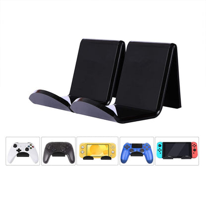 3 PCS Stick-On Headset Bracket Wall-Mounted Gamepad Bracket, Black, Transparent