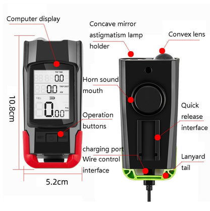 3 In 1 Wireless Bicycle Code Meter Lamp Strong Light Front Light, Red, Green, Blue, Black, Upgrade Floating (Red), Upgrade Floating (Green), Upgrade Floating (Blue), Upgrade Floating (Black), Red Upgrade Floating + Tail Light