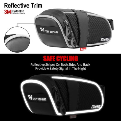 WEST BIKING Bicycle Waterproof Tail Bag Mountain Bike Riding Equipment Saddle Bag, Small (Black Red), Small (Black Gray), Large (Black Red), Large (Black Gray)