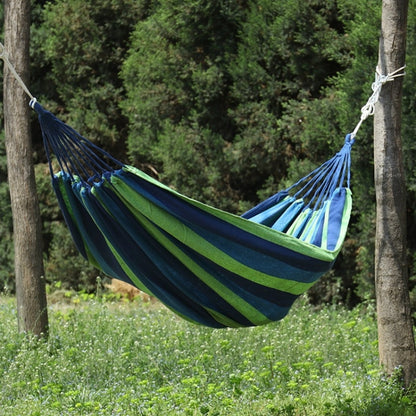 Thick Canvas Hammock Field Rollover Prevention Outdoor  Hammock Swing, 260x80 No Stick Single (Red Stripe), 260x80  Non-stick Single (Blue Stripes ), 260x100 No Stick (Red Stripes), 260x100 No Stick (Blue Stripes), 260x150 No Stick (Red Stripes）
