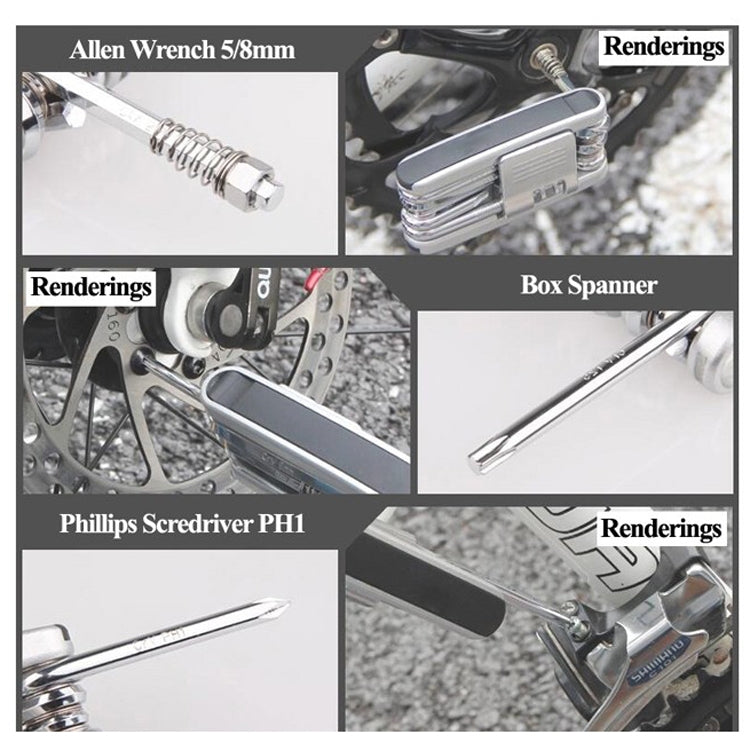 GIYO 13 In 1 Bicycle Repair Combination Tool Multifunctional Mountain Bike Bicycle Repair Tool, GIYO 13 In 1