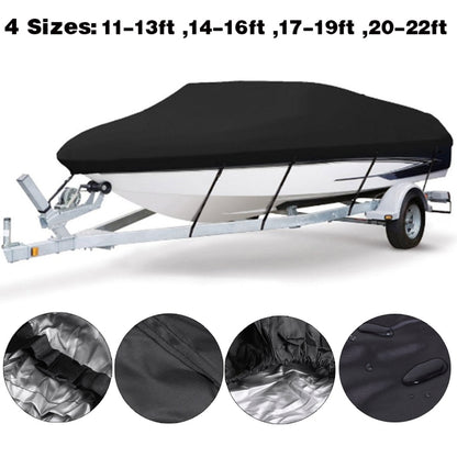 210D Waterproof Boat Cover Speedboat Towed Fishing V-Shaped Boat Cover Rain And Sun Protection Cover, 17-19FT 600x310cm