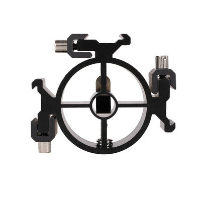 2 PCS Round Field 3 Triple Head Hot Shoe Mount Adapter Flash Holder Bracket Light Stand Holder, Round Triple Heads Bracket