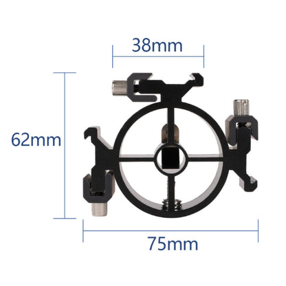 2 PCS Round Field 3 Triple Head Hot Shoe Mount Adapter Flash Holder Bracket Light Stand Holder, Round Triple Heads Bracket