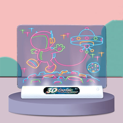 3D Fluorescent Drawing Board Magic Luminous Three-Dimensional Writing Board Graffiti Board Lighting Puzzle Children Drawing Board,Style:, Medium  Drawing Board (Space Version), Medium Drawing Board (Dinosaur Version)