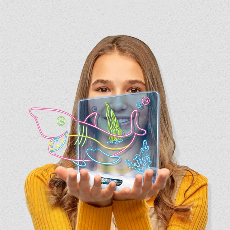 3D Fluorescent Drawing Board Magic Luminous Three-Dimensional Writing Board Graffiti Board Lighting Puzzle Children Drawing Board,Style:, Medium  Drawing Board (Space Version), Medium Drawing Board (Dinosaur Version)
