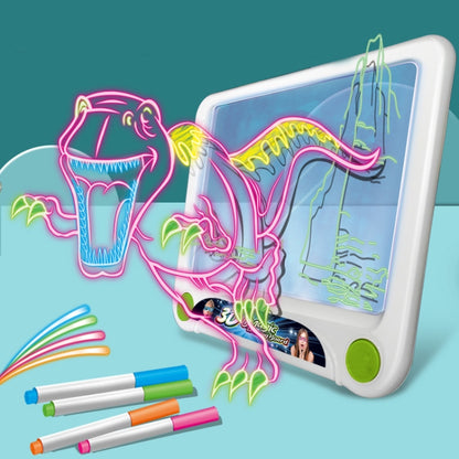 3D Fluorescent Drawing Board Magic Luminous Three-Dimensional Writing Board Graffiti Board Lighting Puzzle Children Drawing Board,Style:, Medium  Drawing Board (Space Version), Medium Drawing Board (Dinosaur Version)