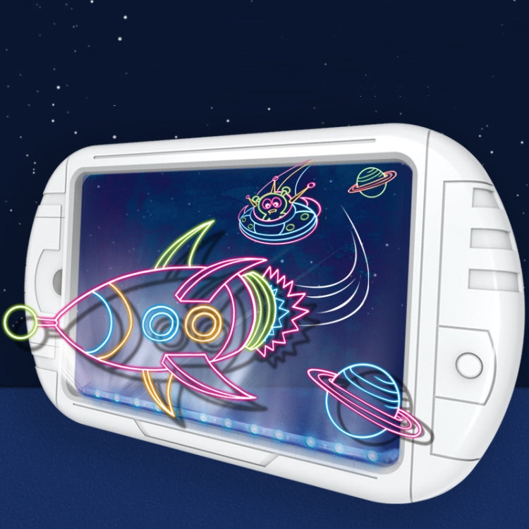 3D Fluorescent Drawing Board Magic Luminous Three-Dimensional Writing Board Graffiti Board Lighting Puzzle Children Drawing Board,Style:, Medium  Drawing Board (Space Version), Medium Drawing Board (Dinosaur Version)