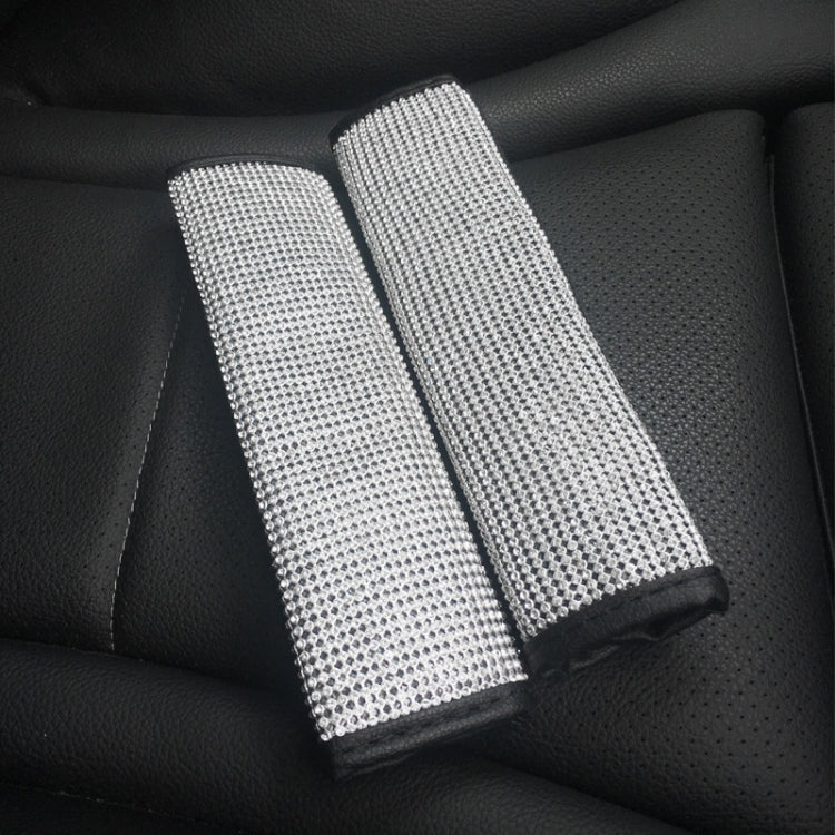 2 PCS Car Diamond-Studded Interior Products Personalized Protective Sleeve, Shoulder Guard, Handbrake Cover, Gear Cover, Parking Space Pull Cover
