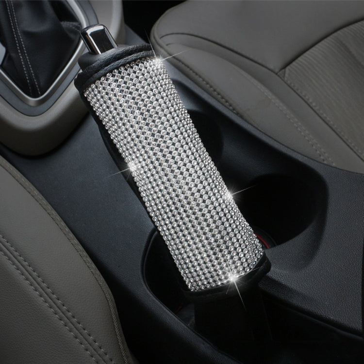 2 PCS Car Diamond-Studded Interior Products Personalized Protective Sleeve, Shoulder Guard, Handbrake Cover, Gear Cover, Parking Space Pull Cover