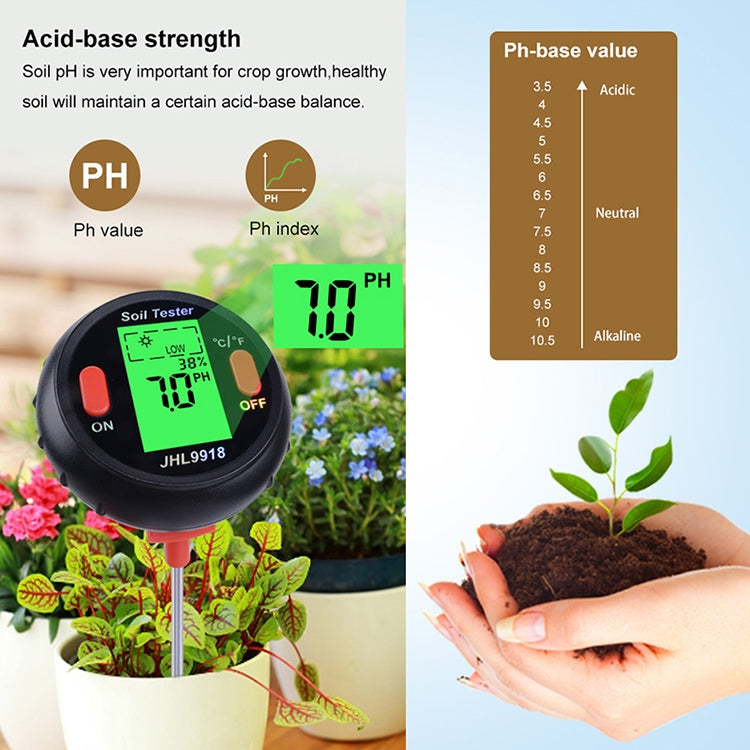 Five-In-One Soil Meter PH Humidity Temperature Photometry Detector PH Photometry Multifunctional Detector, 5 In 1