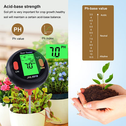 Five-In-One Soil Meter PH Humidity Temperature Photometry Detector PH Photometry Multifunctional Detector, 5 In 1