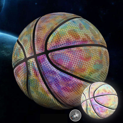 MILACHIC Number 7 Holographic Reflective Basketball Visible at Night Rainbow Star Basketball, Neon Red Lingge 6705, White Lingge 6726, Colorful Fish Pattern 6724, Pretty Moon White Square 6722, Neon Square 6725