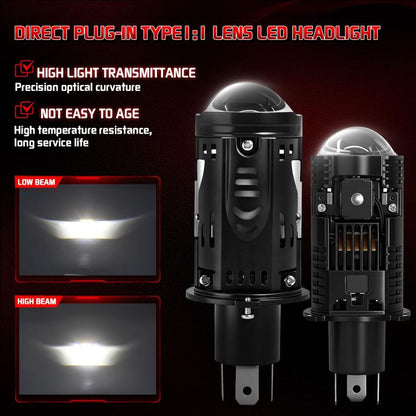 48W High-power LED Spotlight H4 Car Headlight With Solenoid Valve