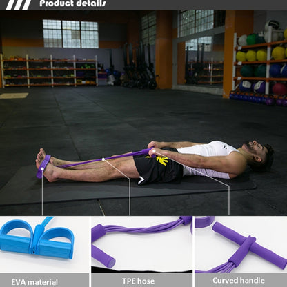 Multifunctional Four-Tube Pedal Puller Pedal Elastic Rope Sit-Ups Aid Abdomen Fitness Equipment, Green, Purple, Blue, Red, Yellow